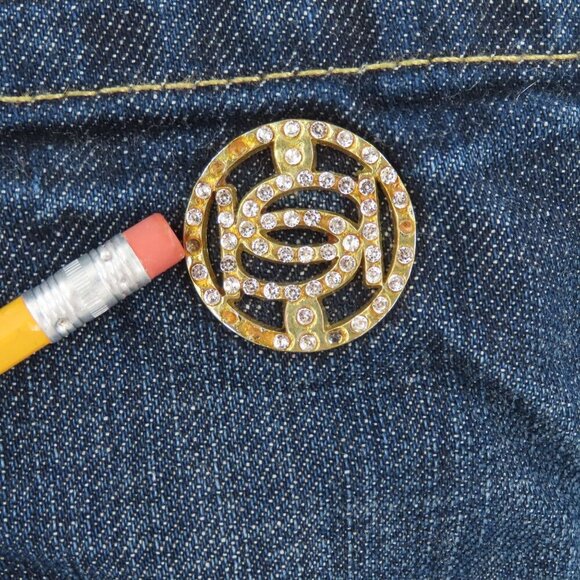 Bebe Womens 27 Gold Silver Thread Embroidered Dark Blue Denim Jeans Flare Y2K - Picture 6 of 13